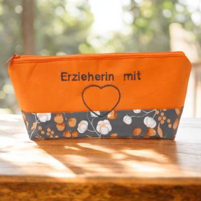 Schlampermäppchen "Erzieherin mit Herz", Federmäppchen, Stifte Mäppchen
