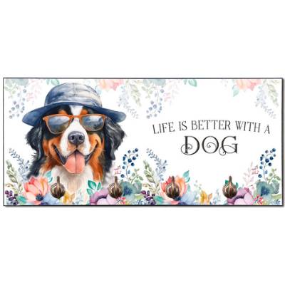Hundegarderobe LIFE IS BETTER WITH A DOG mit Berner Sennenhund