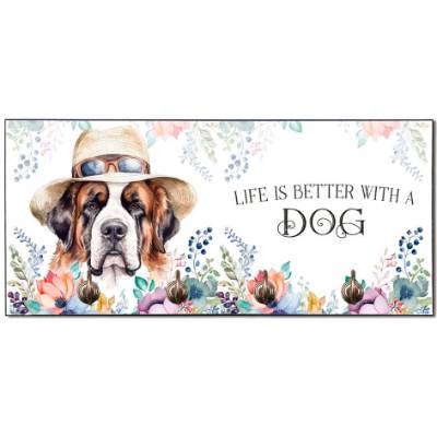 Hundegarderobe LIFE IS BETTER WITH A DOG mit Bernhardiner