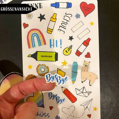 Stickerbogen Tschüss Schule