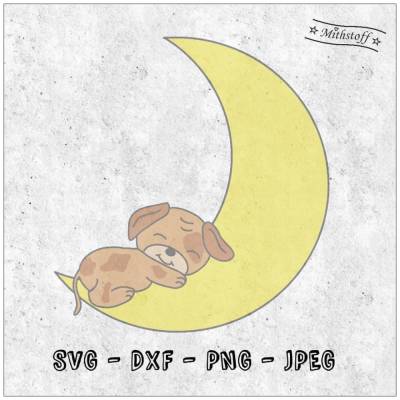 Plotterdatei - Schlafende Tiere - Hund - Serie - SVG - DXF - Datei - Mithstoff