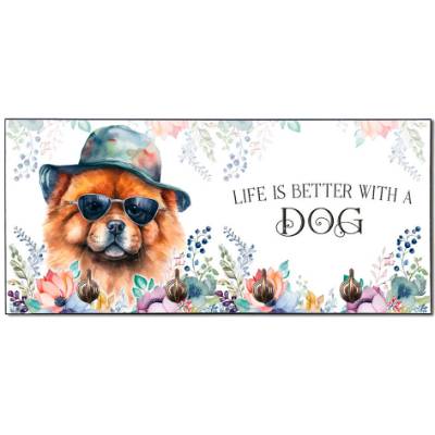 Hundegarderobe LIFE IS BETTER WITH A DOG mit Chow Chow