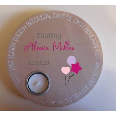 Geschenk zur Geburt oder Taufgeschenk / personalisierte Holzscheibe / Spruch zur Taufe oder Geburt/ Taufspruch