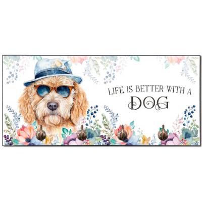 Hundegarderobe LIFE IS BETTER WITH A DOG mit Doodle