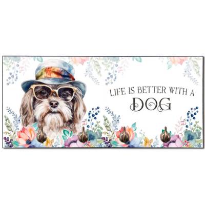 Hundegarderobe LIFE IS BETTER WITH A DOG mit Havaneser