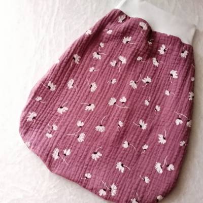 Dünner Sommer Pucksack Musselin – Strampelsack für Frühchen & Reborn Baby, Gr 44-50