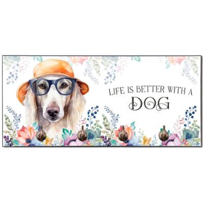 Hundegarderobe LIFE IS BETTER WITH A DOG mit Saluki