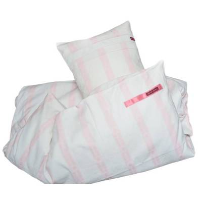 Vintage Kinderbettwäsche Set Weiß Rosa Streifen 100x135 cm Upcycling Unikat