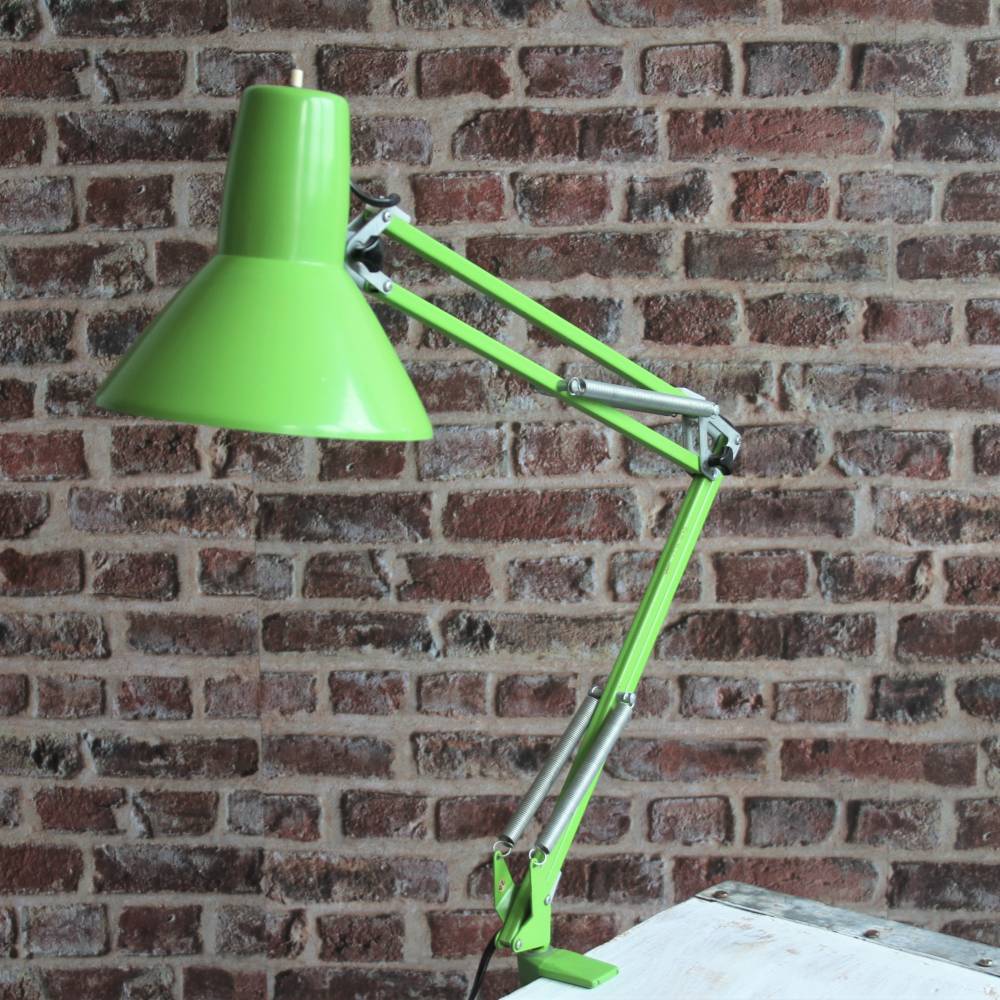 grüne Vintage Architektenlampe Schreibtisch