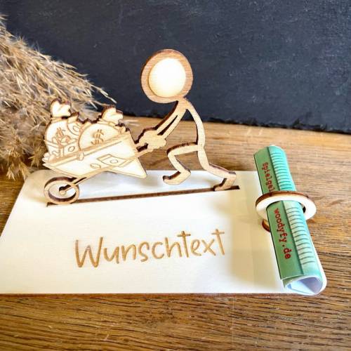 Geldscheinhalter Geldsack, Geld, Stick Figure, Geldgeschenk, Geburtstag, Hochzeit, Jubiläum, Geschenk, Wunschtext, Perso