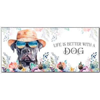 Hundegarderobe LIFE IS BETTER WITH A DOG mit Cane Corso