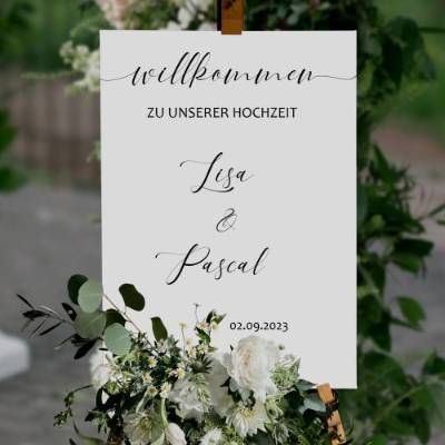 Sticker für Willkommensschild Empfangstafel personalisiert,Wedding Verlobung Willkommensschild Hochzeit, Hochzeitsdeko,H