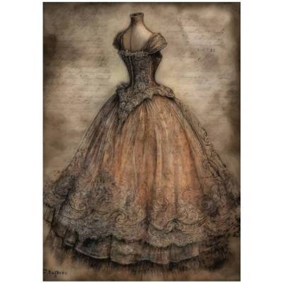 Bastelpapier - Decoupage-Papier - A4 - Softpapier - Vintage - Shabby - Vintage Dress - Kleid - 13279