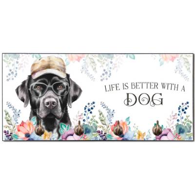Hundegarderobe LIFE IS BETTER WITH A DOG mit Labrador