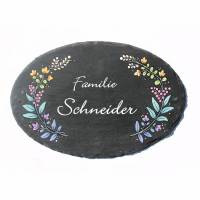 Personalisiertes Türschild Familie Schiefer – Exklusives Hochzeitsgeschenk, handgefertigt & wetterfest