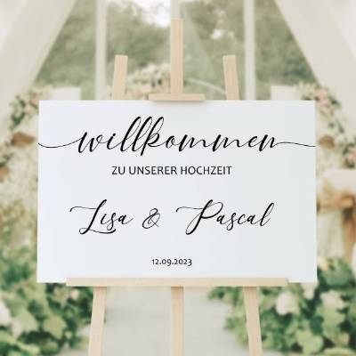 Sticker für Willkommensschild Empfangstafel personalisiert,Wedding Verlobung Willkommensschild Hochzeit, Hochzeitsdeko,H