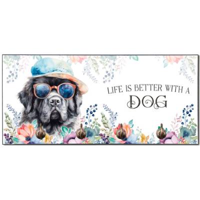 Hundegarderobe LIFE IS BETTER WITH A DOG mit Neufundländer