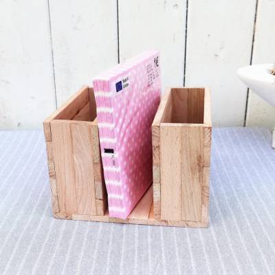 Besteckhalter mit Serviettenhalter aus Holz