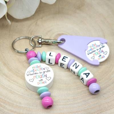 Schlüsselanhänger kleine Menschen brauchen so große Herzen wie Deins Geschenk Erzieherin Erzieher 