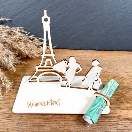Geldscheinhalter Shopping, Paris, Eiffelturm, Frankreich, Weltreise,, Geldgeschenk, Geburtstag, Geschenk, Wunschtext, Pe