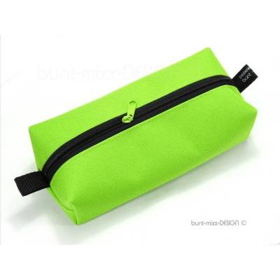 Stiftemäppchen GRÜN knallgrün Federmäppchen Universaltasche Schlamper, boxybag Kosmetik, by BuntMixxDESIGN