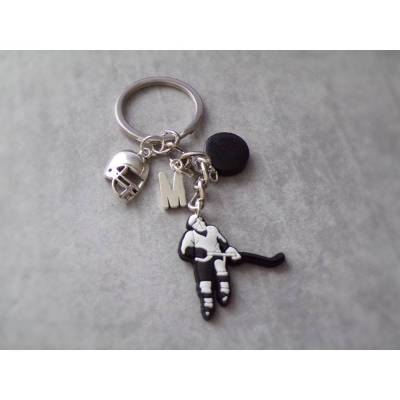 Personalisierbar  Eishockey Schlüsselanhänger – Schlittschuh, Puck & Helm