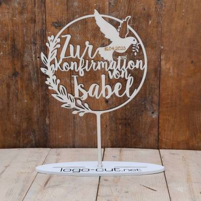 Holz Cake Topper Konfirmation V12