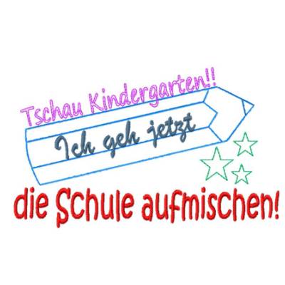 DreamEmbroid Schule aufmischen – Digitales Stickdatei Set zur Einschulung mit Bonus Blanko-Stift