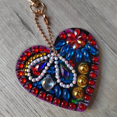 Schlüsselanhänger "Herz" Diamond Painting Mitbringsel