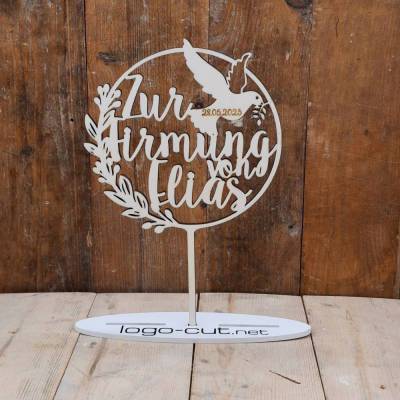 Holz Cake Topper Firmung V7