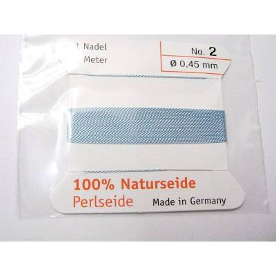 1 Stück Natur Perlseide 0,45 Hellblau