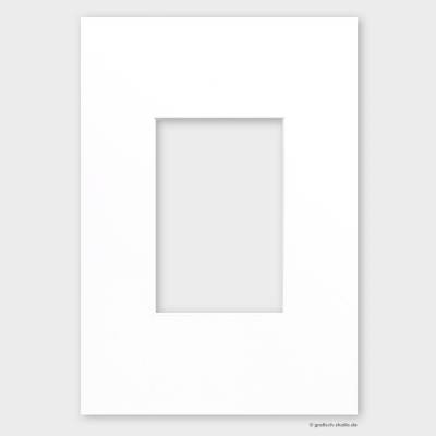 21x30 cm Passepartout, neutralweiß, 2 mm Stärke, Ausschnitt 9,6x14,6 cm, für Fotos im 10x15 Format