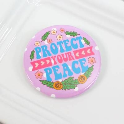 Hippie Button # Ø 58mm # Festival Peace Love Sommer (2) Geschenk Geschenkidee Tasche Jacke Anstecknadel