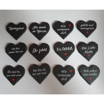 Herz aus Schiefer: Eine besondere Grabdeko und liebevolles Geschenk für Hinterbliebene!