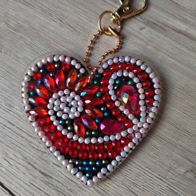 Schlüsselanhänger "Herz" Diamond Painting Mitbringsel