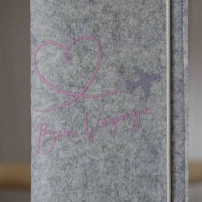Reise-Etui "Bon Voyage" in Grau