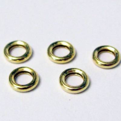 5 Stück Biegering geschlossen 5 mm aus 925 Sterling Silber vergoldet