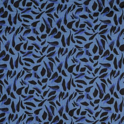 Double Gauze Musselin Stoff  Jeansblau