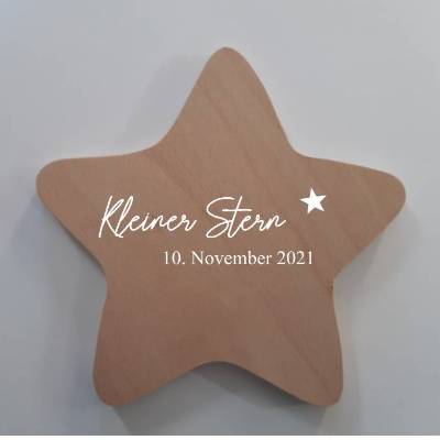 Erinnerung an Sternenkind | besonderes Geschenk/ personalisierbar | Geschenk für Sterneneltern, Stern aus Holz