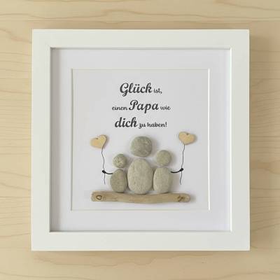 Steinbild Glück ist dich als Papa zu haben – Personalisiertes Geschenk & Deko-Unikat, STB-170