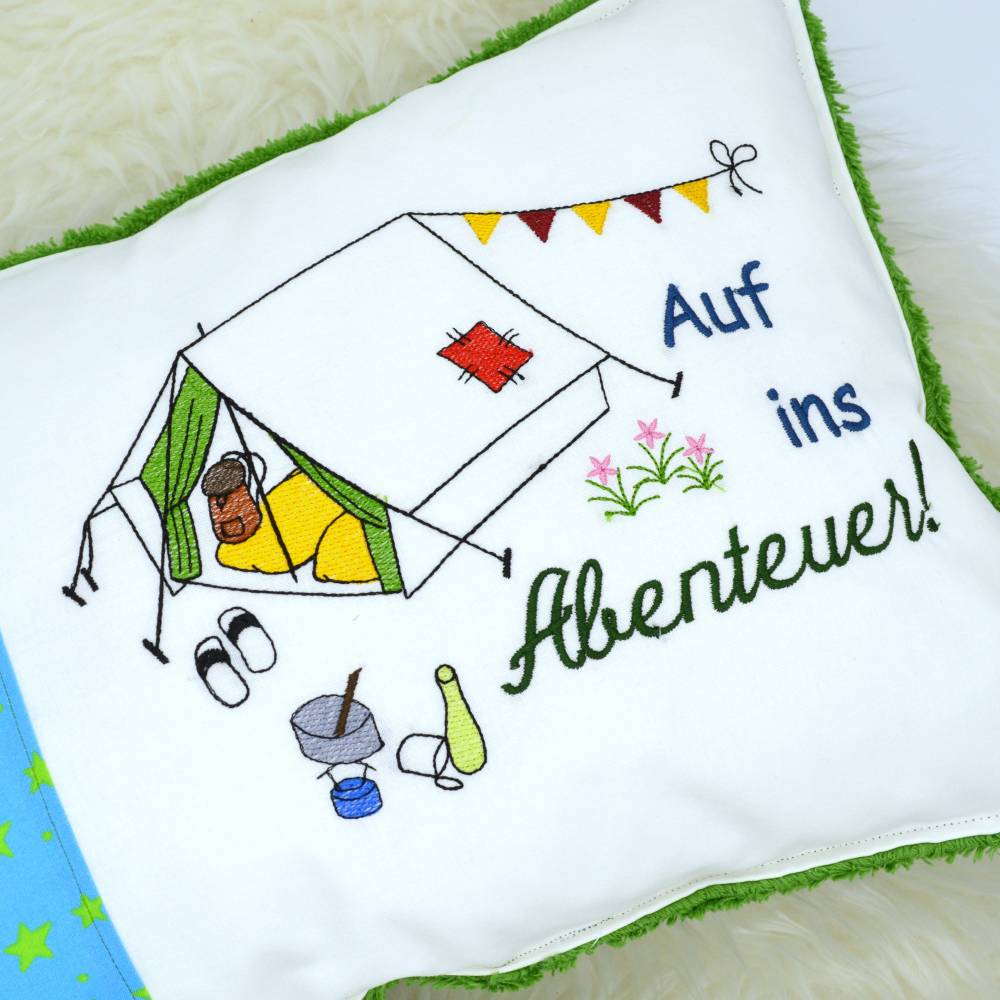 Stickdatei Zelt Zeltplatz Abenteuer Bild 1