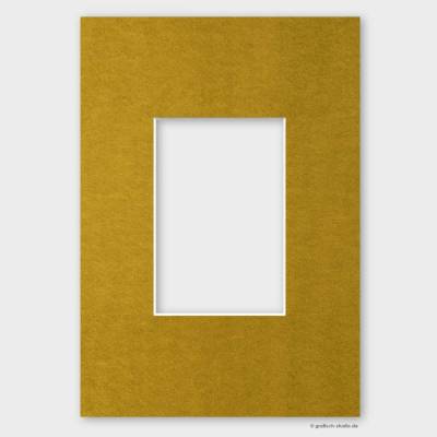 21x30 cm Passepartout, altgold, 2 mm Stärke, Ausschnitt 9,6x14,6 cm, für Fotos im 10x15 Format