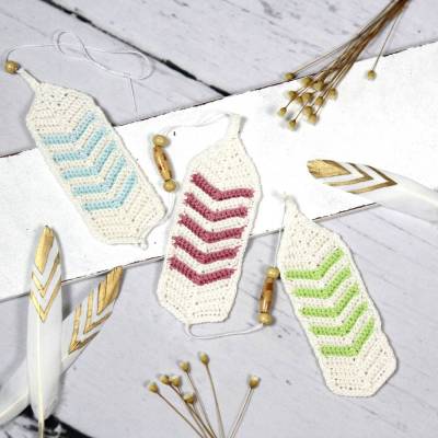 Boho Girlande mit gehäkelten Federn | Deko