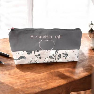Schlampermäppchen "Erzieherin mit Herz", Federmäppchen, Stifte Mäppchen
