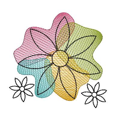 Stickdatei Blume Blüte Bild 2