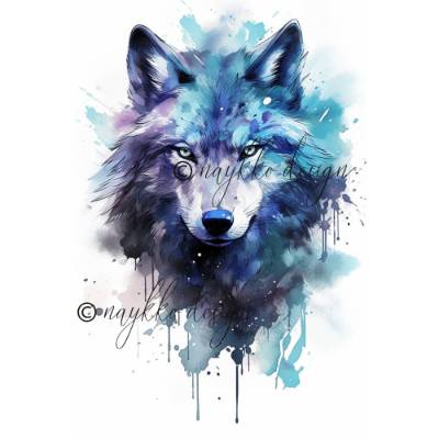 Wandbild eines mystischen Wolfs zum Download