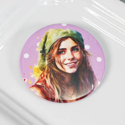 Hippie Button # Ø 58mm # Coole Festival-Girls (3) Peace Love Sommer Geschenk Geschenkidee Tasche Jacke Anstecknadel