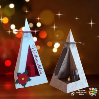 Plotterdatei Pyramide mit Nische schöne Weihnachtsdeko  Datei für alle Plotter geeignet