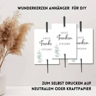 PDF Wunderkerzen Anhänger für Hochzeitstanz | DIY Wunderkerzen Anhänger zum selbst drucken | Lasst Funken sprühen