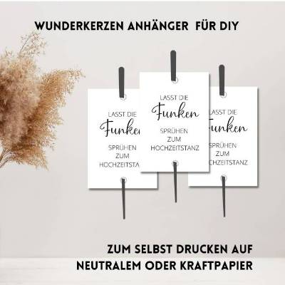 PDF Wunderkerzen Anhänger für Hochzeitstanz | DIY Wunderkerzen Anhänger zum selbst drucken | Lasst Funken sprühen
